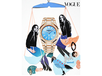 Illustration for Vougue Thailand 10th issue special advertising collage editorial editorialillustration illustration paperart papercollage vouge vougemagazine watch