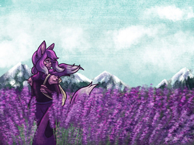Lavender Fields background illustration ipad lavender procreate