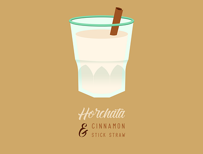 Horchata & Cinnamon Stick Straw cinnamon stick design graphic design horchata illustration illustrator vector