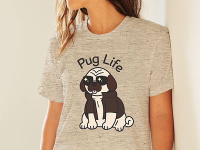 Pug Life Shirt dog graphic design illustration illustrator pug puglife shirtdesign vector