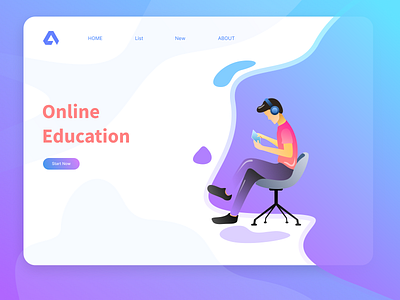 Online Education design illustration typography ui ux vector