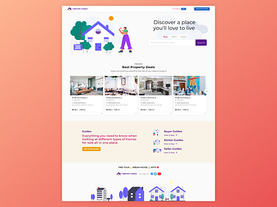 Real Estate landing screen design property realestate ui