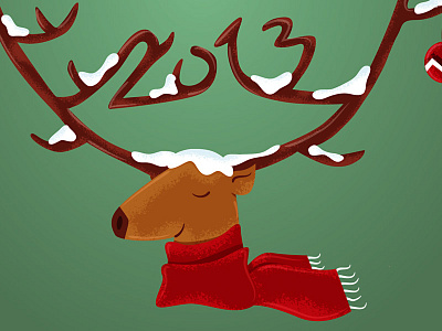 Christmas card - crop1 christmas holidays illustration lettering reindeer typography