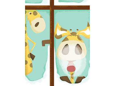 My ipad's lock screen funny giraffe illustration ipad naughty snow window