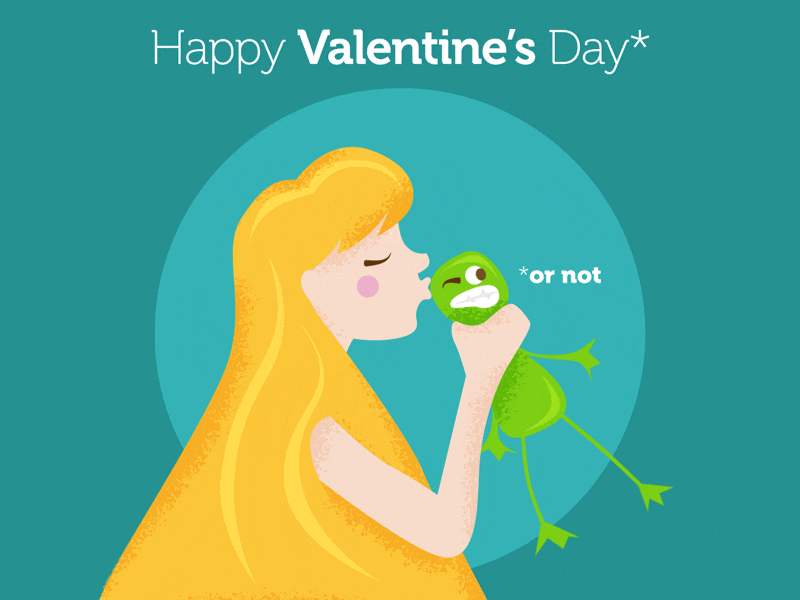 Happy Valentine's Day... or not animation fairytale frog gif illustration love princess