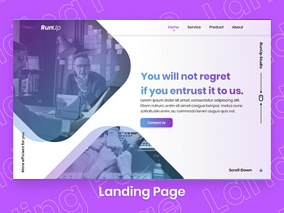 Runup Landingpage branding flat gradient minimal ui ux web webdesign