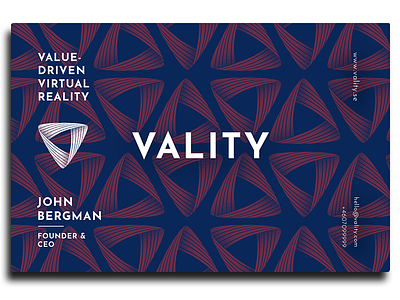 Businesscards for Vality branding businesscard design graphic logo mark startup vr