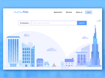 BookMyFlats Landing Page blue buildings design illustration illustrations landing page property ui ui design ui ux uidesign webdesig webpage webpage design website website design website homepage website ui website ui design websites