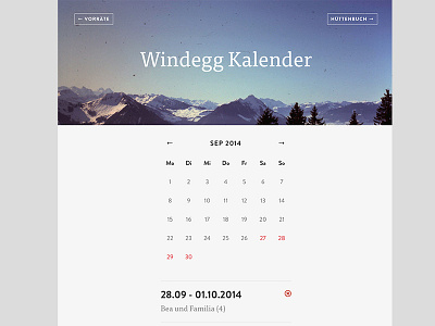 Calendar / Event Page