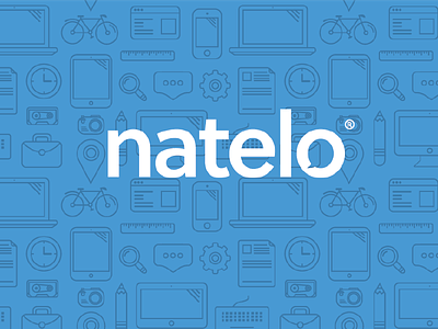 Logo for natelo blue bubble chat lucerne message natelo pattern phone repair smartphone speech startup