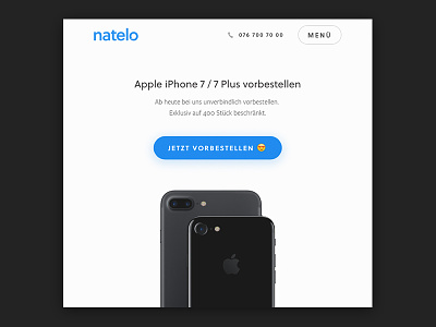 Landingpage for iPhone 7 Presale button call to action emoji iphone 7 landing landingpage marketing onepage page presale soleil
