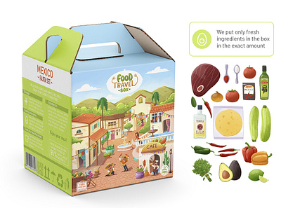 Illustratiton for cooking boxes delivery brand branding character design food graphic design illustration packadging design packaging streetfood