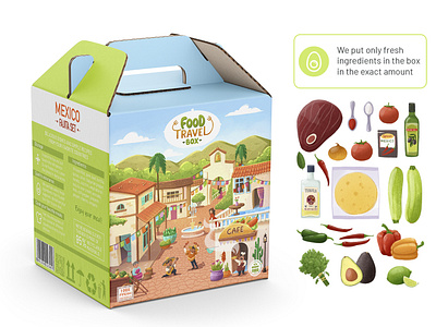 Illustratiton for cooking boxes delivery