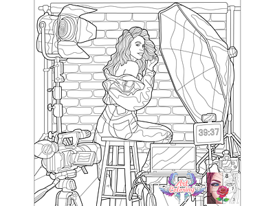 05 Line art for mobile app "Art Coloring - Coloring Book" adobe illustrator antistress art color by number lineart mobile app