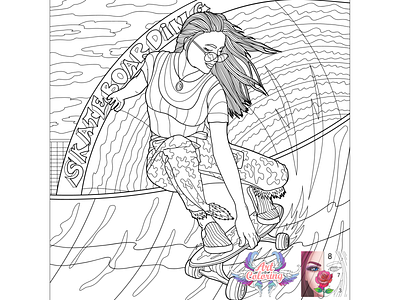 08 Line art for mobile app "Art Coloring - Coloring Book" adobe illustrator antistress art color by number lineart mobile app