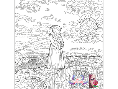 10 Line art for mobile app "Art Coloring - Coloring Book" adobe illustrator adobeillustator antistress art color by number illustration lineart mobile app vector vector art