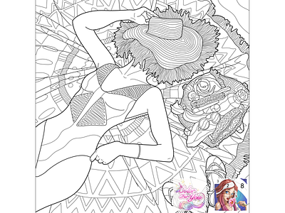 03 Line art for mobile app "Color For You - Plot stories & ..." adobe illustrator antistress art beach color by number fashion girl illustration lineart mobile app relax summer