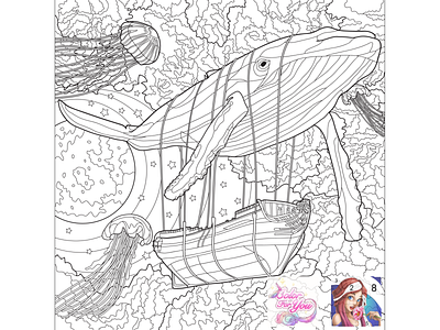 11 Line art for mobile app "Color For You - Plot stories & ..." adobe illustrator adobeillustator antistress art color by number coloring coloring book coloring page coloringbook illustration jellyfish line art line illustration lineart outline space vector whale