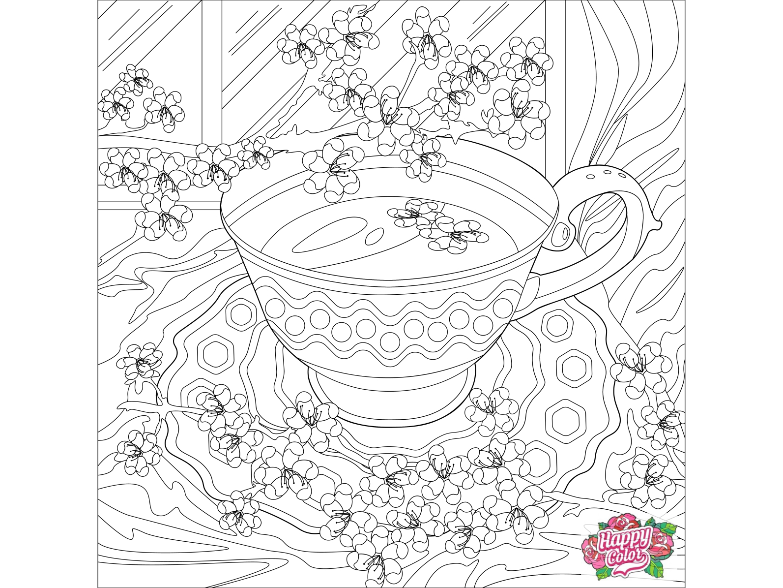 01 Line art for mobile app "Happy Color - Color by Number ...