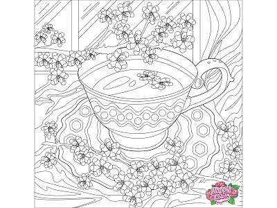 01 Line art for mobile app "Happy Color - Color by Number" adobe illustrator illustration vector