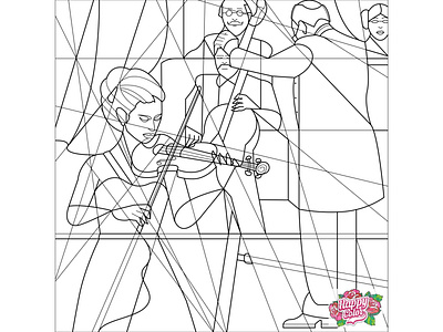 14 Line art for mobile app "Happy Color - Color by Number" adobe illustrator cubism illustration vector