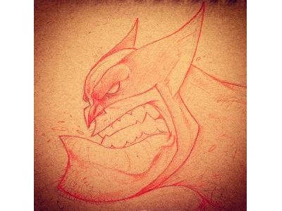 Wolverine art cartoon character design hand drawn illustration markers monster wolverine