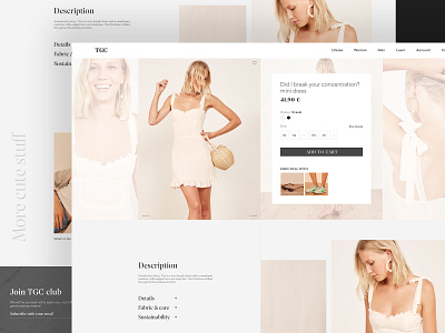 Sustainable Brand Shop Concept / Product Page