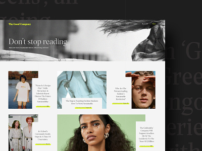 Sustainable Brand Shop Concept / Articles Page article article design article page brand brand design branding concept design ecommerce eshop experiment exploration product shop sustainability sustainable title user experience userinterface