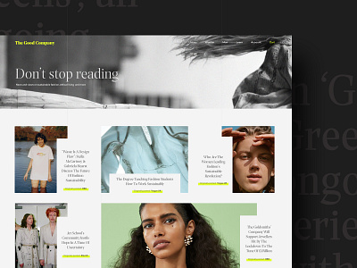 Sustainable Brand Shop Concept / Articles Page