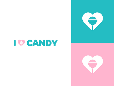 30 Days of Logos | 02 - I Love Candy branding candy challenge design flat graphic design illustrator logo logo design minimal vector