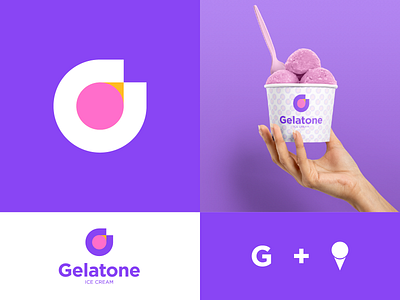 30 Days of Logos | 18 - Gelatone branding challenge design flat graphic design ice cream ice cream cone icecream illustrator logo logo design minimal vector