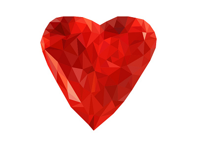 Poly Heart heart illustration illustrator love poly red reds shapes