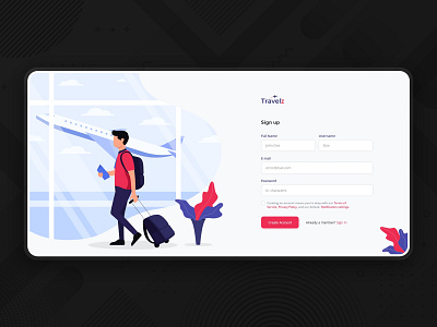 Login UI cleane colorful illustration login login page sign in signup tour tour login travel trip trip login ui uiux ux ui