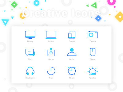Icons Design app colorfull icon creative icon dichromatic icon icon set simple icons