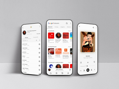 Google Podcast App 2019 app app design clean app google design landing page minimal mobile podcast podcasts app uiux