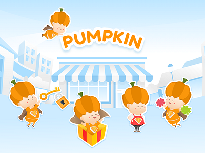 Pumpkin Character Design animation app branding cartoon character design graphic icon illustrator vector