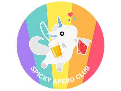 Spicky Apero Club apero beer club illustrator poissonrouge rainbow unicorn