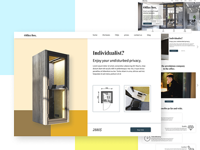Office Box landing and product page branding design flat minimal typography ui ux vector web website