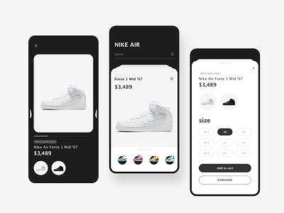 Nike air app 2020 app design home illustration nike nike air search shopping ui