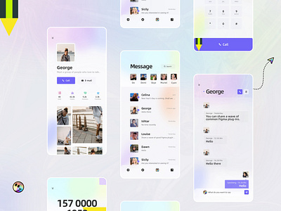 Social App 2020 chat communication design email design illustration information message phone product ui
