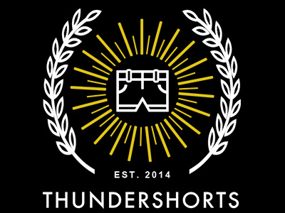 Thundershorts Logo comedy laurels logo shorts