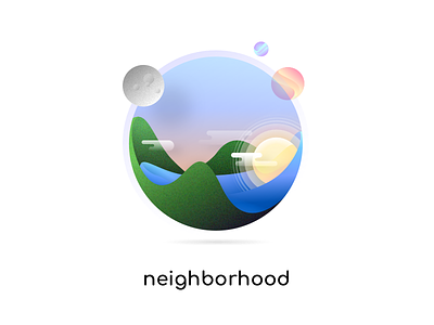 Neighborhood Planets branding gradient illustration planets space vector