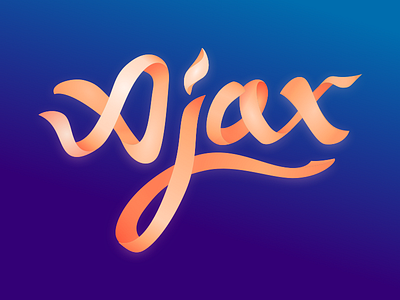 Ajax Logo 3d font logo neon script shadow text typography