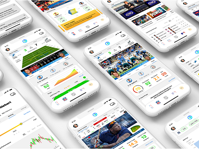 Sports Betting Concept Dribbble app baseball basketball betting concept data football iphone x mlb mobile mockup nba nfl sports stats streaming video visualization