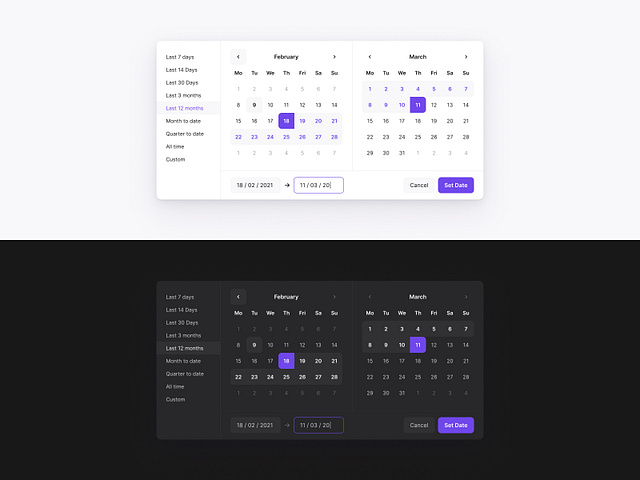 Free Date Picker Figma Component by Orman Clark on Dribbble