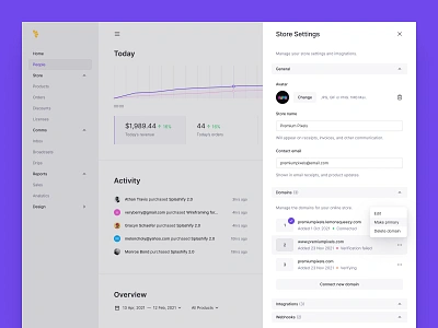 Custom Domains chart clean clean ui domain domains ecommerce ecommerce app ecommerce design ecommerce shop minimal minimalist shopping shopping app stats subdomain ui ux