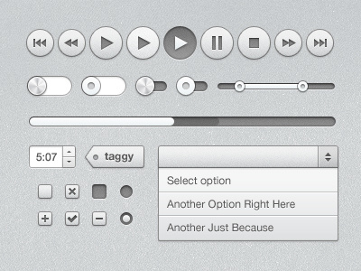 UI Kit buttons check box free freebie kit progress select slider toggle ui