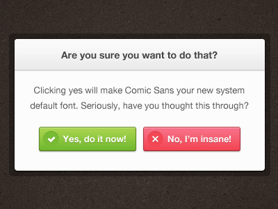 Are You Sure? buttons free freebie modal