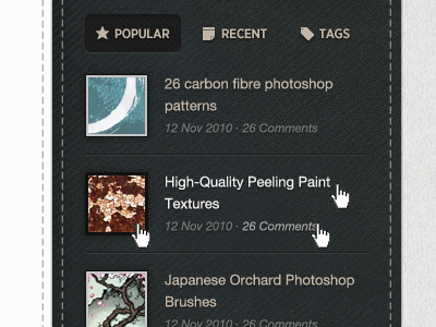 Sidebar Tabbed Content stitching texture