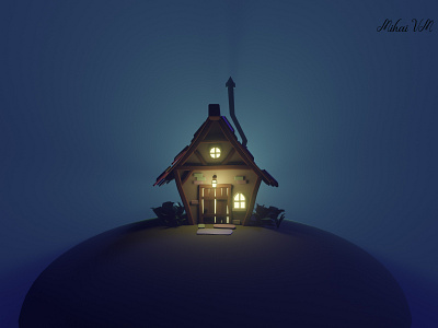 Stylized Cottage 3d anime blender 3d house illustraion modeling rendering